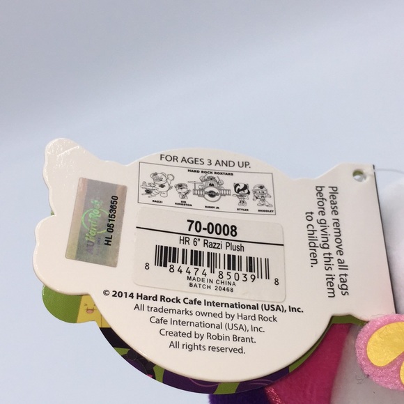 Hard Rock Roxstars Razzi Keyboards Plush Stuffed Toy 6 Inch - Picture 12 of 13